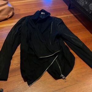 Helmut lang goat skin a-symmetrical zip up jacket Large